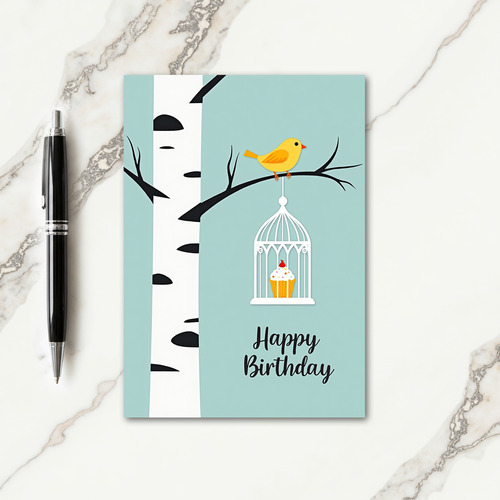 Sweet Birthday Paper Birdcage Card