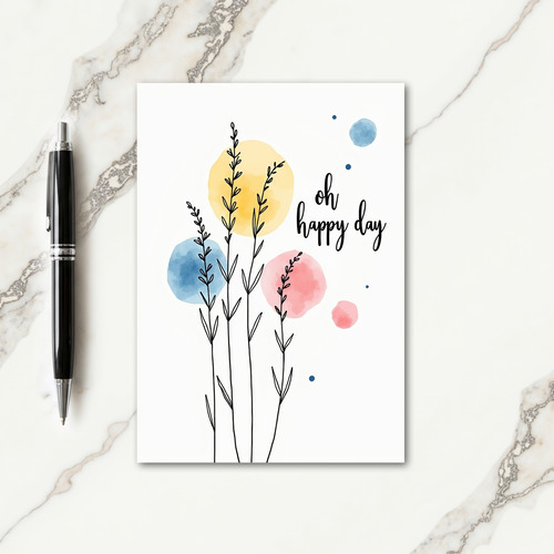 Sweet Birthday Pastel Botanical Card