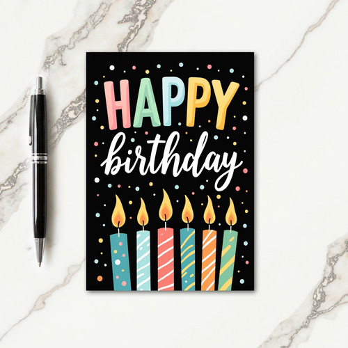 Sweet Birthday Pastel Candle Card
