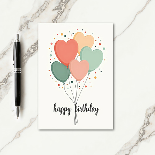 Sweet Birthday Pastel Hearts Card