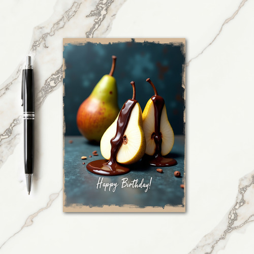 Sweet Birthday Pear Chocolate Card