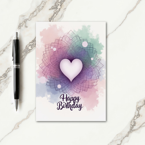 Sweet Birthday Pearlescent Heart Card