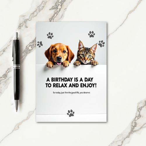 Sweet Birthday Pets Peek Card