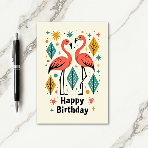 Sweet Birthday Pink Bird Card
