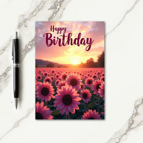 Sweet Birthday Pink Blossoms Card