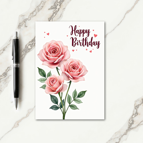 Sweet Birthday Pink Floral Card