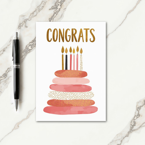 Sweet Birthday Pink Gold Card