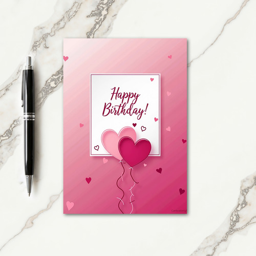 Sweet Birthday Pink Heart Card