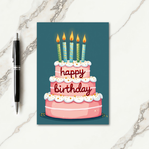 Sweet Birthday Pink Tiered Card
