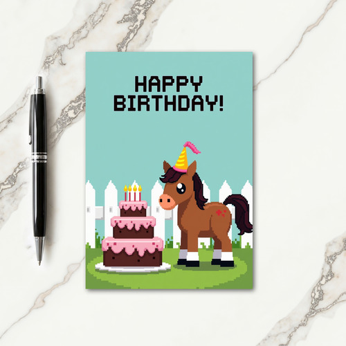 Sweet Birthday Pixel Art Card