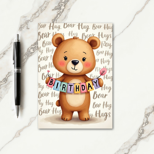 Sweet Birthday Plush Character Card