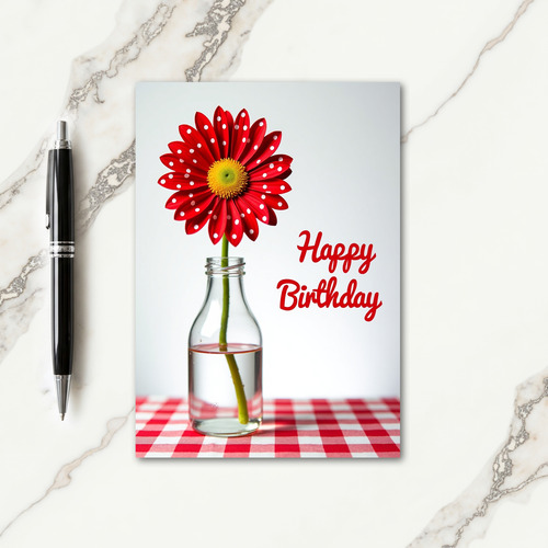 Sweet Birthday Polka Dot Flower Card