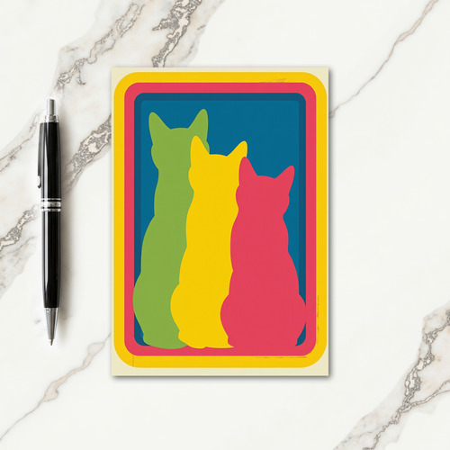 Sweet Birthday Pop Art Feline Card