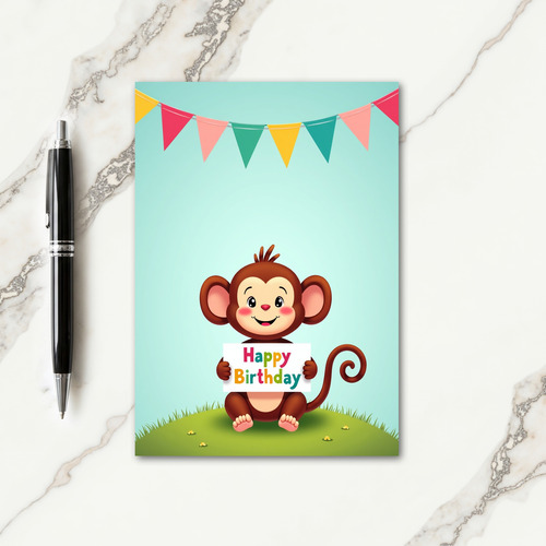 Sweet Birthday Primate Art Card
