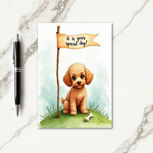 Sweet Birthday Puppy Art Card