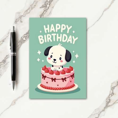 Sweet Birthday Puppy Cake Card