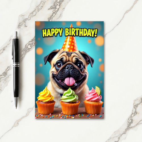 Sweet Birthday Puppy Hat Card