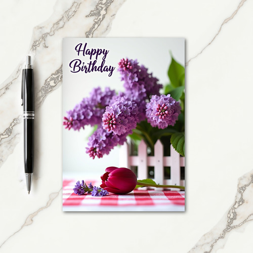 Sweet Birthday Purple Blooms Card