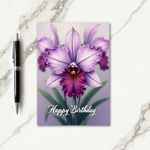 Sweet Birthday Purple Orchid Card
