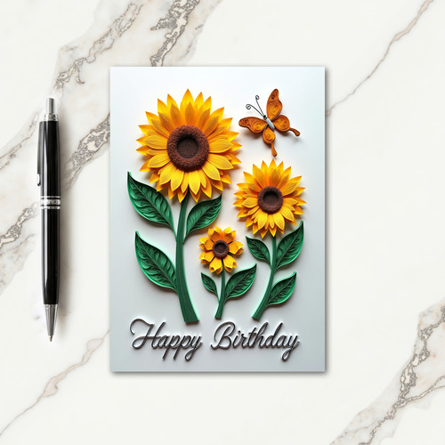 Sweet Birthday Quilled Floral Card