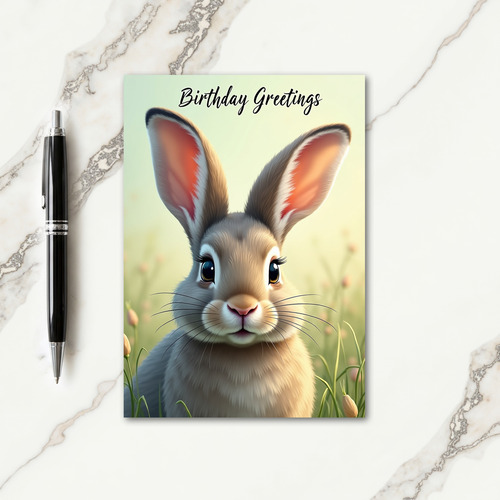 Sweet Birthday Rabbit Fur Card
