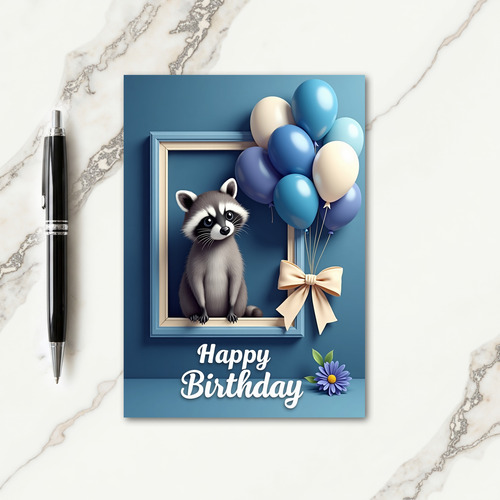 Sweet Birthday Raccoon Card