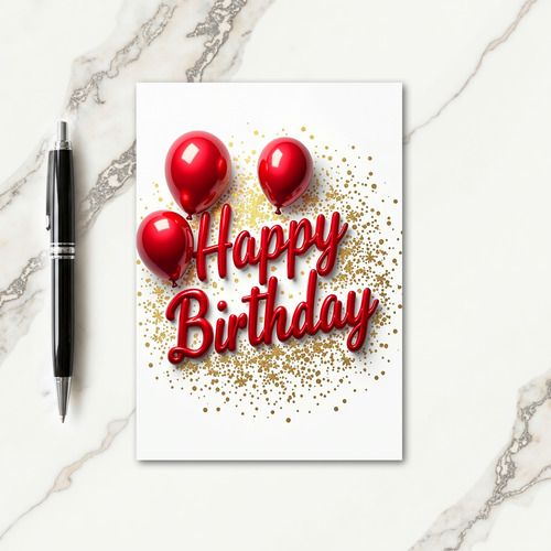 Sweet Birthday Red Script Card