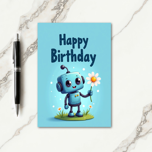 Sweet Birthday Robot Card