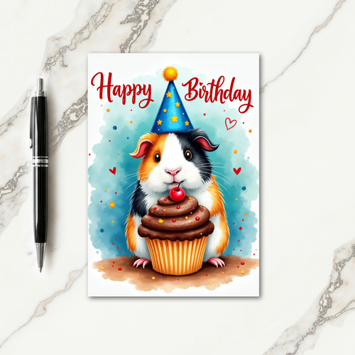 Sweet Birthday Rodent Cupcake Card
