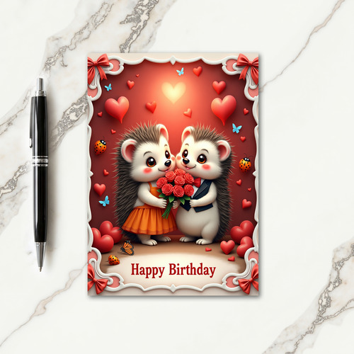 Sweet Birthday Rose Bouquet Card