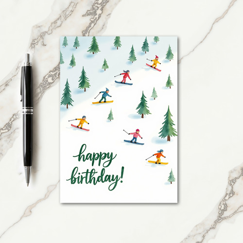 Sweet Birthday Skiers Card