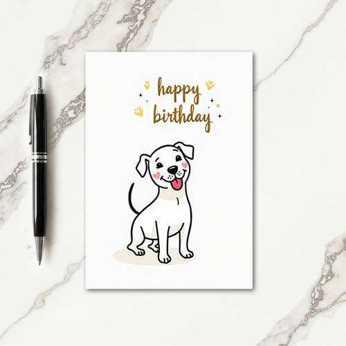 Sweet Birthday Smiling Pup Art Card