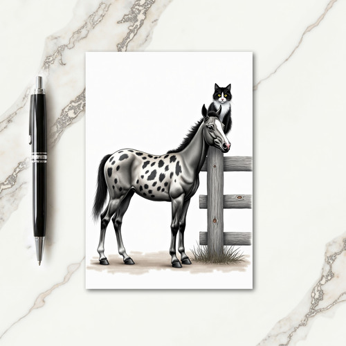 Sweet Birthday Spotted Horse Cat Card