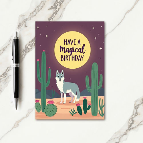 Sweet Birthday Starry Wolf Card