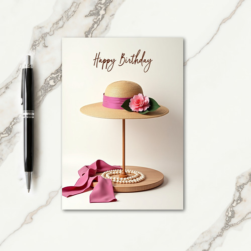 Sweet Birthday Straw Hat Card
