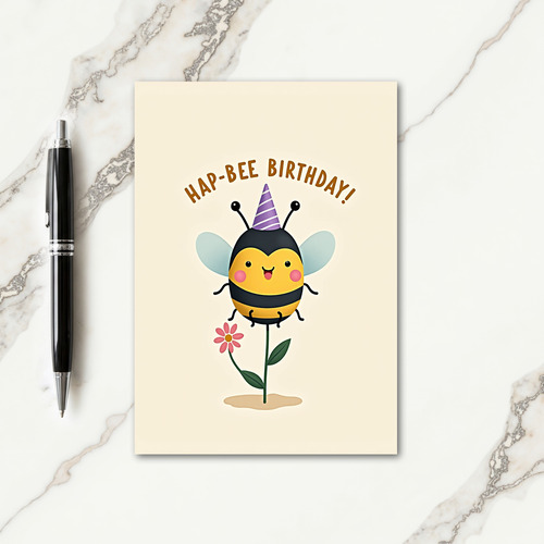 Sweet Birthday Striped Insect Card
