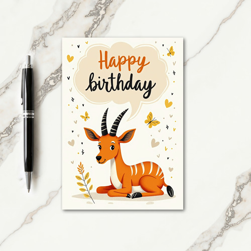 Sweet Birthday Tangerine Ungulate Card