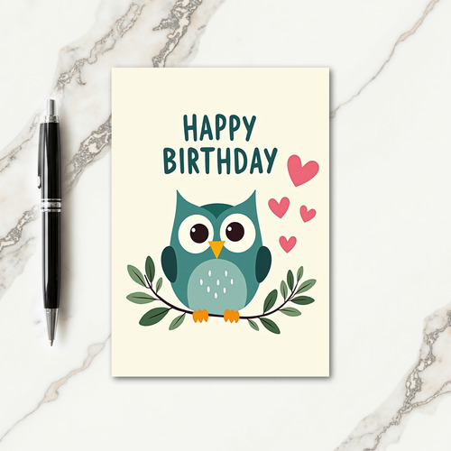 Sweet Birthday Teal Bird Card