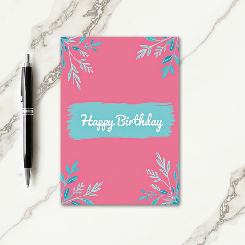 Sweet Birthday Teal Brushstroke Card
