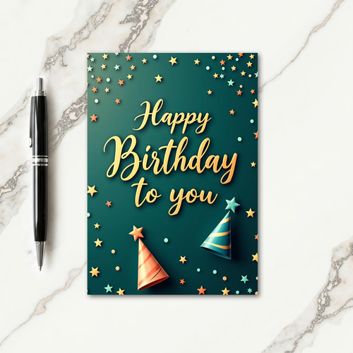 Sweet Birthday Teal Stars Card