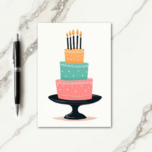 Sweet Birthday Tiered Cake Card