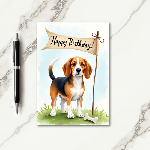 Sweet Birthday Tri Color Dog Card