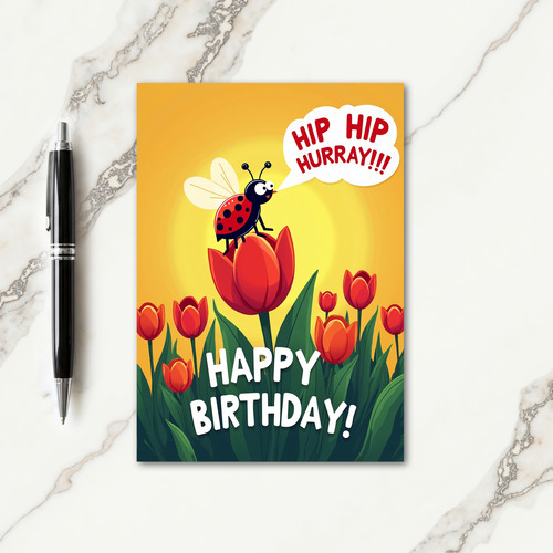 Sweet Birthday Tulip Insect Card