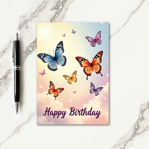 Sweet Birthday Vibrant Wings Card