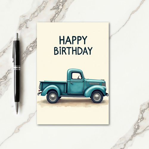 Sweet Birthday Vintage Truck Card