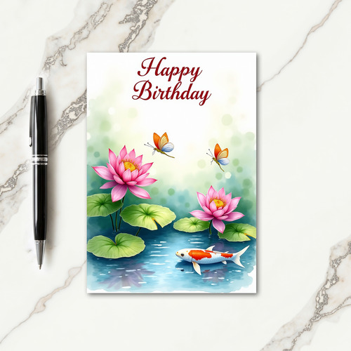 Sweet Birthday Water Garden Card