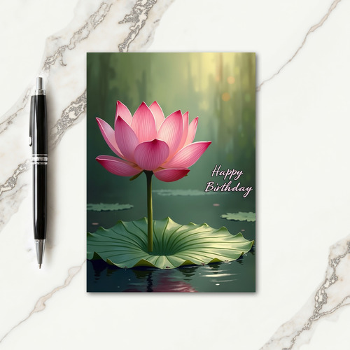 Sweet Birthday Water Lily Card