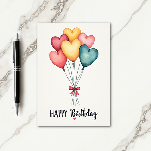 Sweet Birthday Watercolor Balloons Card