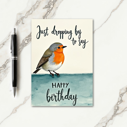 Sweet Birthday Watercolor Bird Card