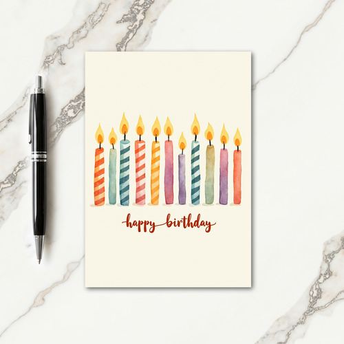 Sweet Birthday Watercolor Candles Card